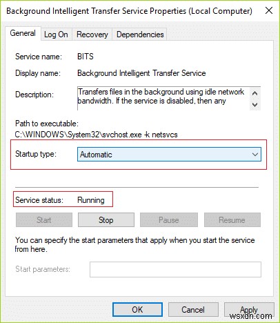 Khôi phục dịch vụ BITS để khắc phục sự cố Windows Update