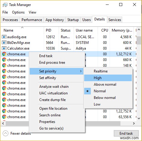 Khắc phục lỗi Unable to change priority trong Task Manager Windows