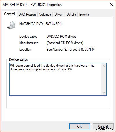 Khắc phục lỗi CD/DVD Drive Error Code 39 – Hướng dẫn chi tiết