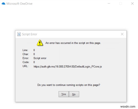 Khắc Phục Lỗi OneDrive Script Error Trên Windows 10