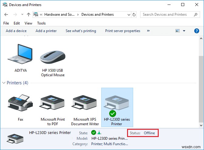 Các bước nhanh khôi phục máy in Windows 10 từ Offline sang Online