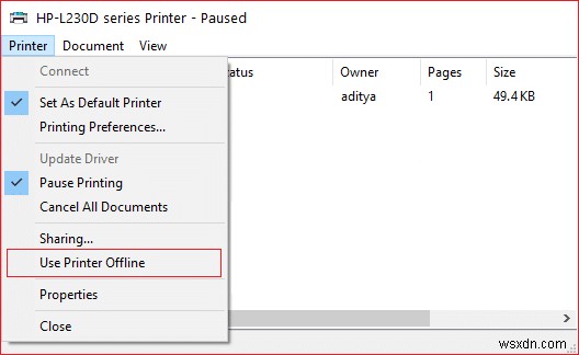 Các bước nhanh khôi phục máy in Windows 10 từ Offline sang Online