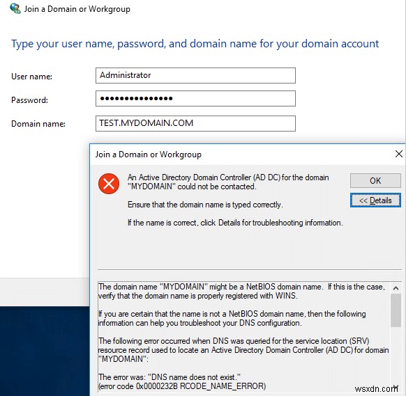 Khắc phục lỗi Active Directory Domain Controller Could Not Be Contacted trên máy trạm Windows