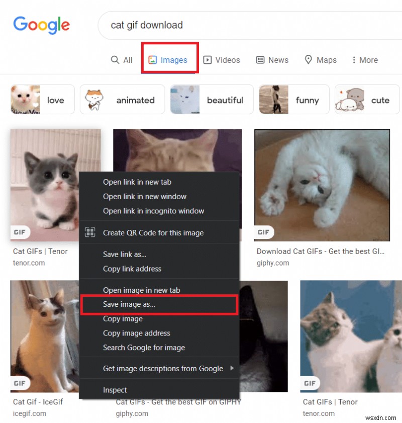 Hướng dẫn chi tiết tải GIF từ GIPHY, Google, Pixiv, Twitter, Tenor, GIFER