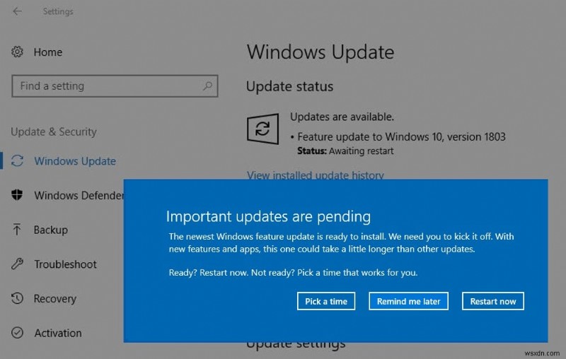 Khắc phục lỗi Windows 10 Update bị treo Pending Install nhanh chóng và an toàn