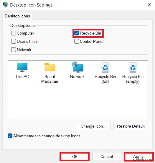 Khôi phục biểu tượng Thùng rác bị mất trên Windows 11 – Hướng dẫn sửa nhanh