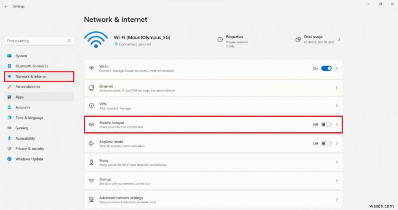 Hướng dẫn nhanh: Bật/Tắt Mobile Hotspot trên Windows 11