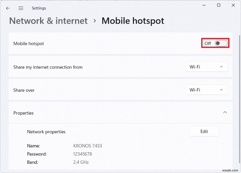 Hướng dẫn nhanh: Bật/Tắt Mobile Hotspot trên Windows 11