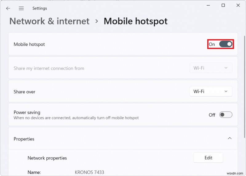 Hướng dẫn nhanh: Bật/Tắt Mobile Hotspot trên Windows 11