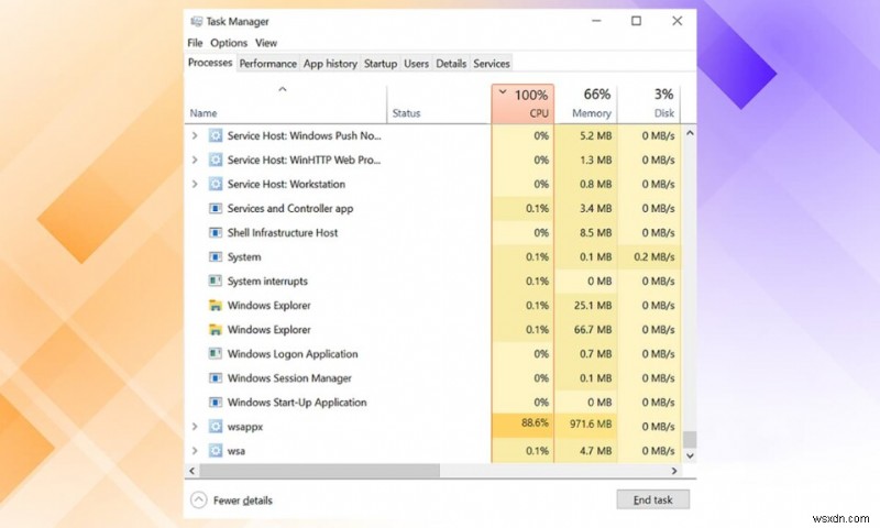 Khắc phục sự cố WSAPPX sử dụng đĩa/CPU cao trên Windows 10