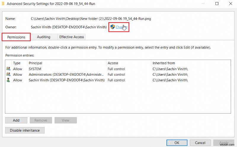 Khắc phục lỗi  Unexpected Error  chặn thay đổi thuộc tính trên Windows Vista