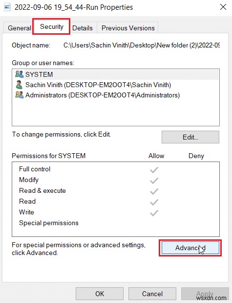 Khắc phục lỗi  Unexpected Error  chặn thay đổi thuộc tính trên Windows Vista