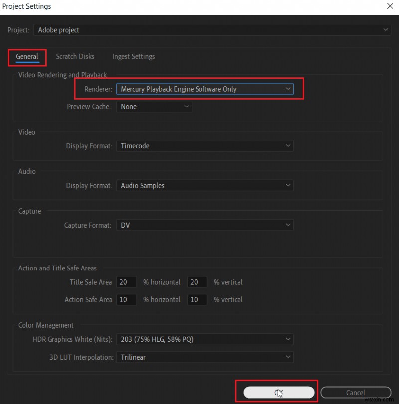 Khắc phục lỗi Accelerated Renderer trong Adobe Premiere Pro