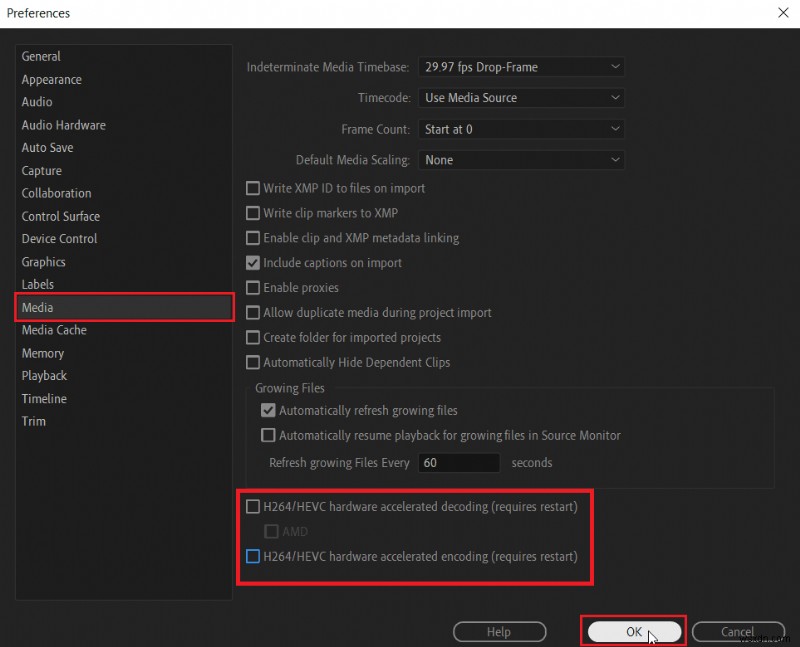 Khắc phục lỗi Accelerated Renderer trong Adobe Premiere Pro