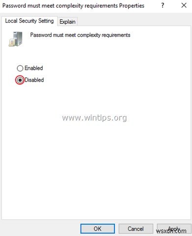 Cách tắt yêu cầu độ phức tạp mật khẩu trong Windows Server 2016