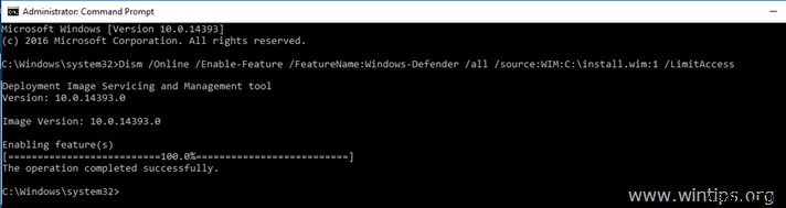 Khắc phục lỗi cài đặt Windows Defender trên Windows Server 2016 – Thiếu file nguồn