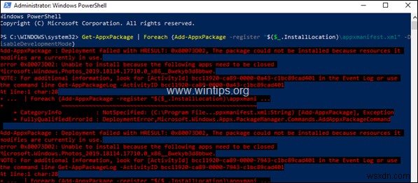 Khắc phục lỗi triển khai AppX: Xem nhật ký PowerShell & Event Viewer