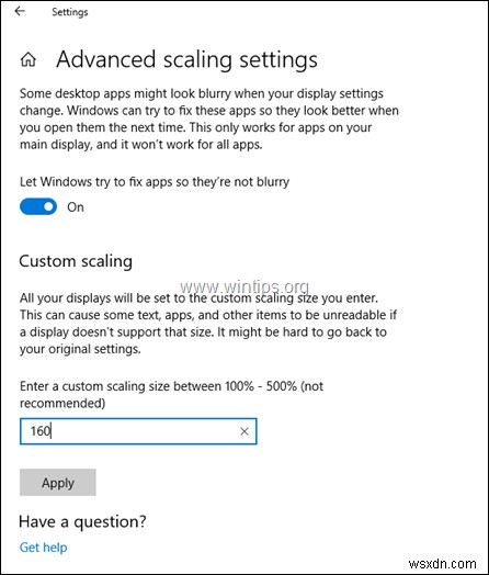 Khắc phục font chữ nhỏ trên màn hình 4K High-DPI trong Windows 10