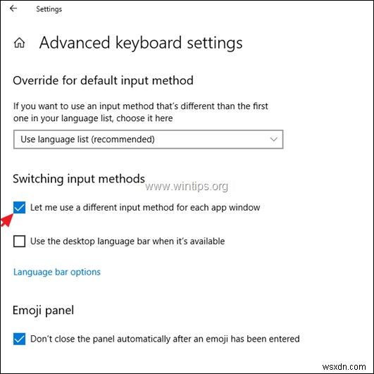 Khắc phục: Ngăn Windows 10 tự động chuyển về ngôn ngữ nhập mặc định