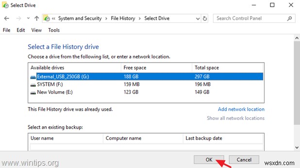 Chuyển File History sang ổ đĩa mới trên Windows 10