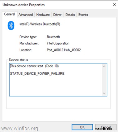 Khắc phục lỗi Intel Wireless Bluetooth Code 10 – Device Power Failure trên HP Windows 10