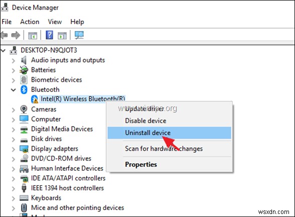 Khắc phục lỗi Intel Wireless Bluetooth Code 10 – Device Power Failure trên HP Windows 10