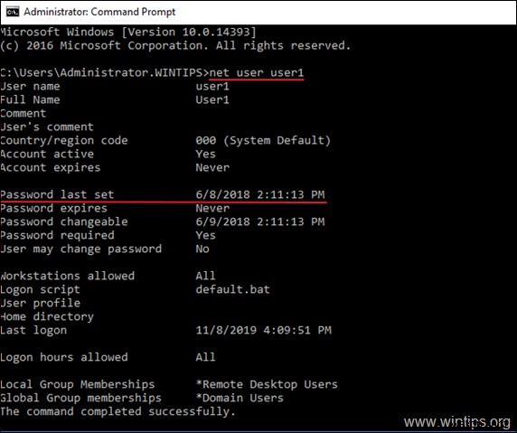 Xác định thời điểm người dùng thay đổi mật khẩu lần cuối trong Active Directory 2016/2019
