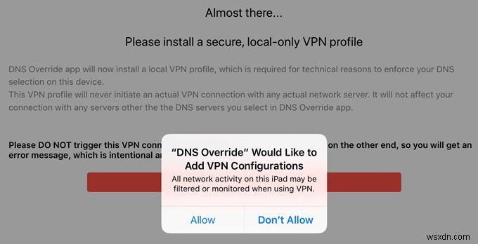 Đặt DNS Tùy Chỉnh Trên Dữ Liệu Di Động iOS Dùng DNS Override