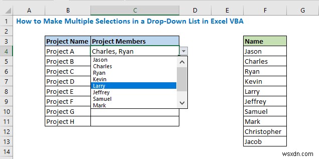 Tạo Danh Sách Thả Xuống Phụ Thuộc Đa Cấp Trong Excel VBA – 3 Phương Pháp Đơn Giản
