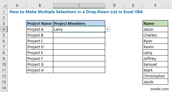 Tạo Danh Sách Thả Xuống Phụ Thuộc Đa Cấp Trong Excel VBA – 3 Phương Pháp Đơn Giản
