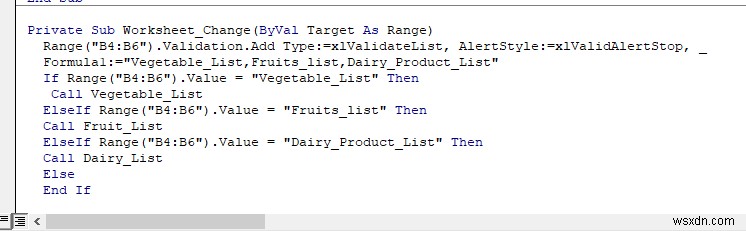 Tạo Danh Sách Thả Xuống Phụ Thuộc Đa Cấp Trong Excel VBA – 3 Phương Pháp Đơn Giản