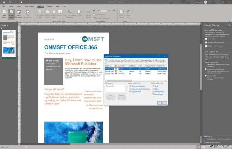 Tạo chiến dịch email hàng loạt chuyên nghiệp với Microsoft Publisher