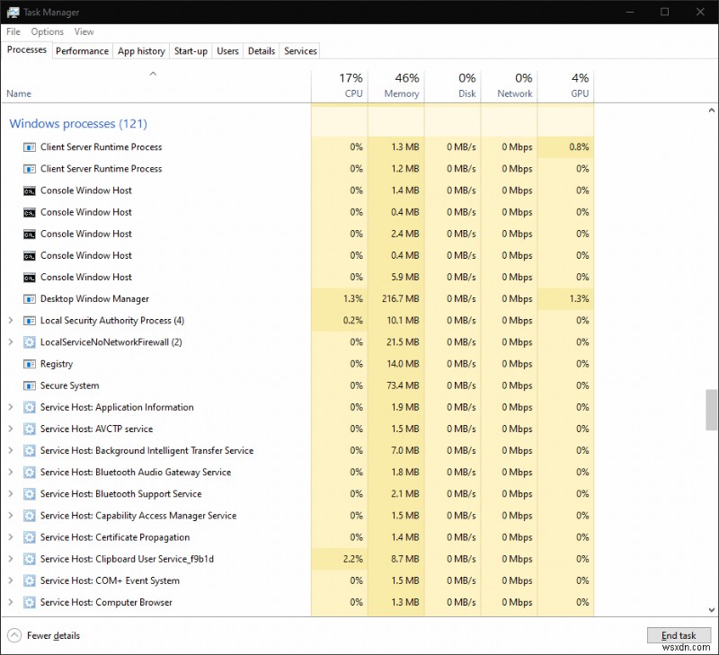 Cách tìm chương trình đang chạy trên Windows 10 dùng Task Manager