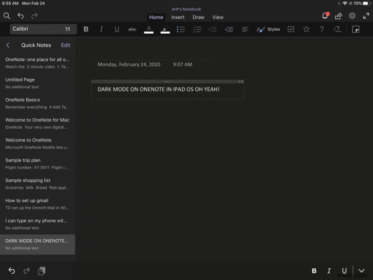 Bật Chế độ tối trong OneNote cho Mac, Windows, iOS, Android – Thiết lập nhanh & dễ dàng