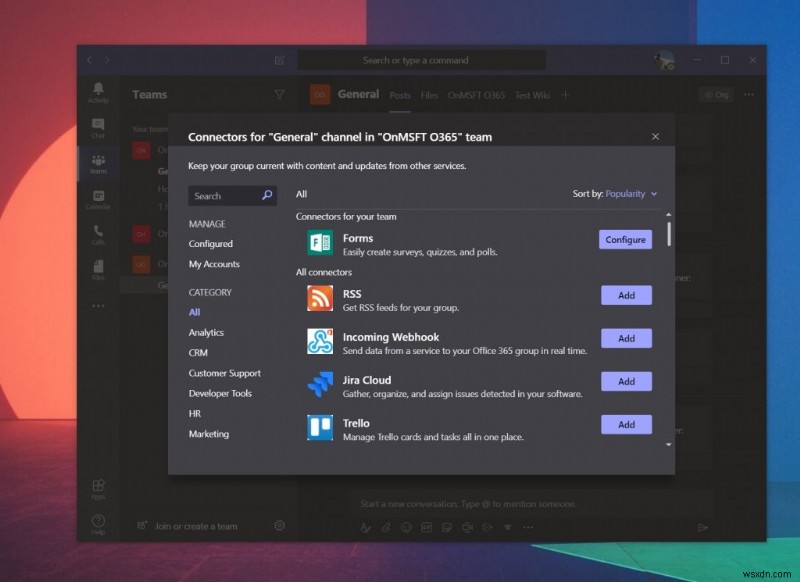 Tăng năng suất: Thêm Ứng dụng, Bot và Phân tích vào Microsoft Teams