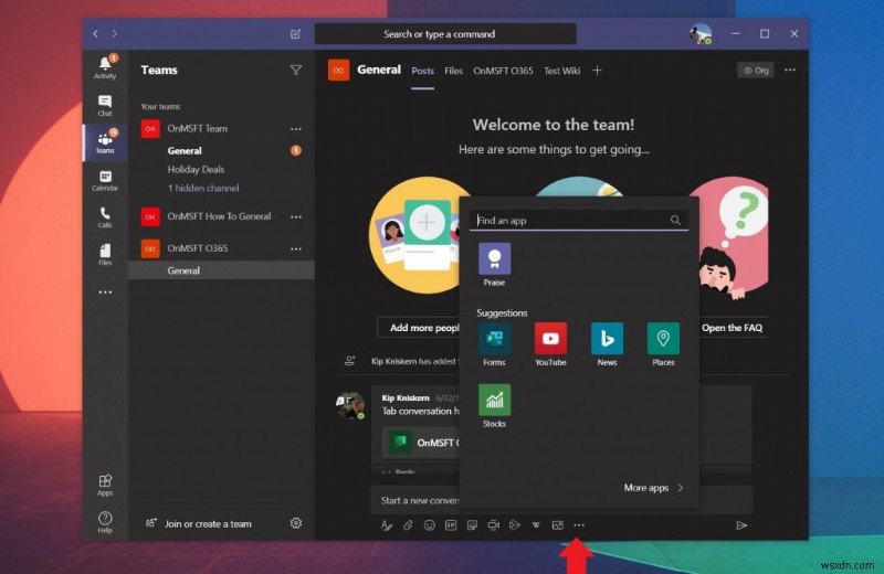 Tăng năng suất: Thêm Ứng dụng, Bot và Phân tích vào Microsoft Teams