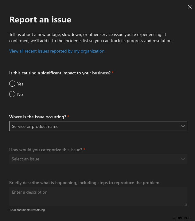 Xem và báo cáo Thông báo dịch vụ Office 365 từ Admin Center