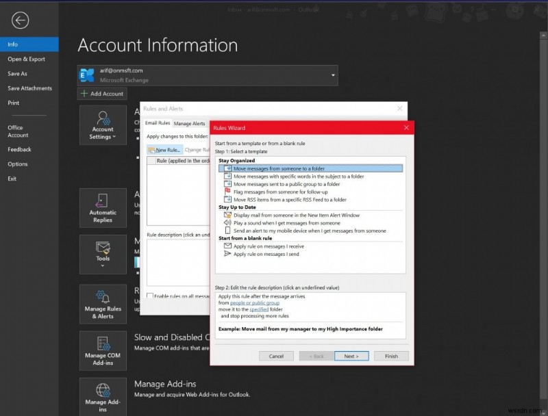 Làm Chủ Quy Tắc (Rules) Outlook Trên Windows 10: Tự Động Làm Sạch & Sắp Xếp Hộp Thư