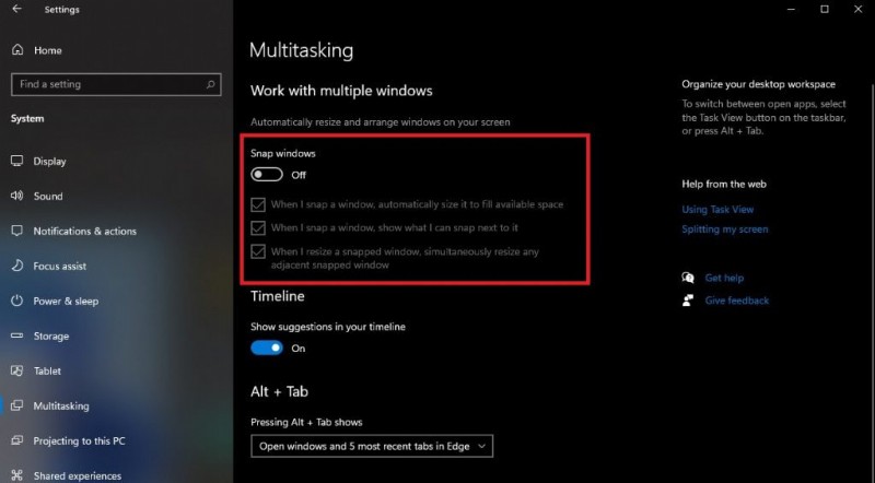 Cách Tắt Nhanh Snap Assist Trên Windows 10