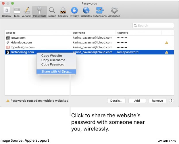 Chia sẻ mật khẩu an toàn với AirDrop trên iPhone, iPad và Mac