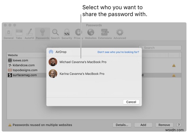 Chia sẻ mật khẩu an toàn với AirDrop trên iPhone, iPad và Mac