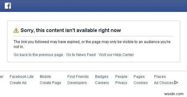 Khắc phục lỗi Facebook Nội dung không có sẵn – Giải pháp nhanh 2022