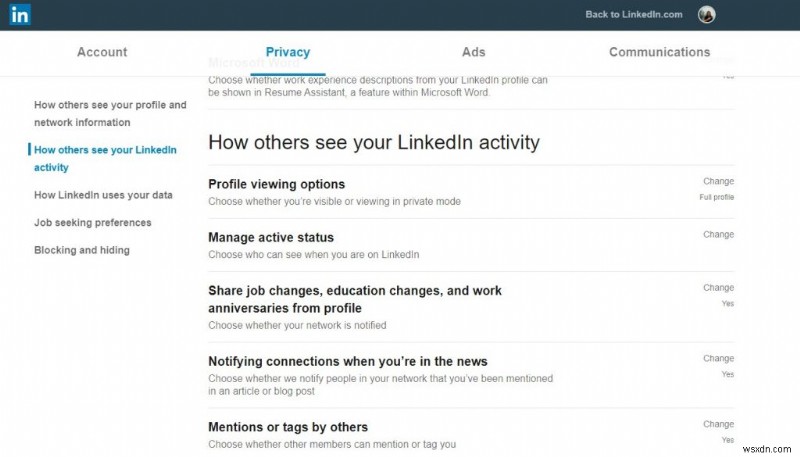 Chặn kết nối LinkedIn không cần xem hồ sơ của họ