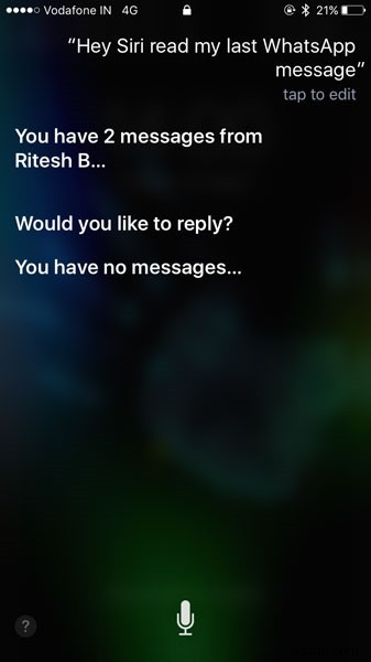 Siri đọc tin nhắn WhatsApp to lớn trong cập nhật iOS 2.17.20