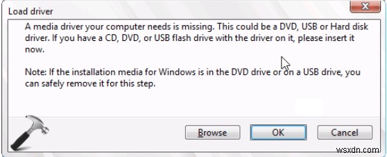 Khắc phục lỗi  Thiếu trình điều khiển phương tiện  khi cài đặt Windows