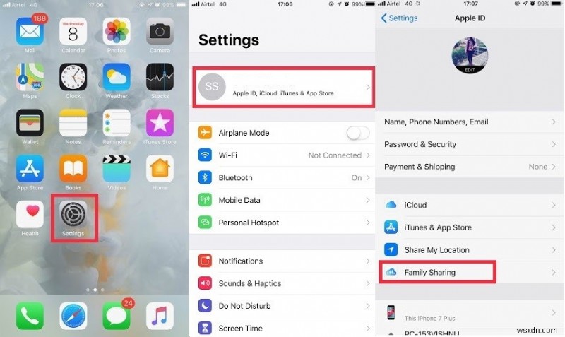 Dùng Family Sharing (Chia Sẻ Gia Đình) Để Tìm iPhone Mất Nhanh Chóng