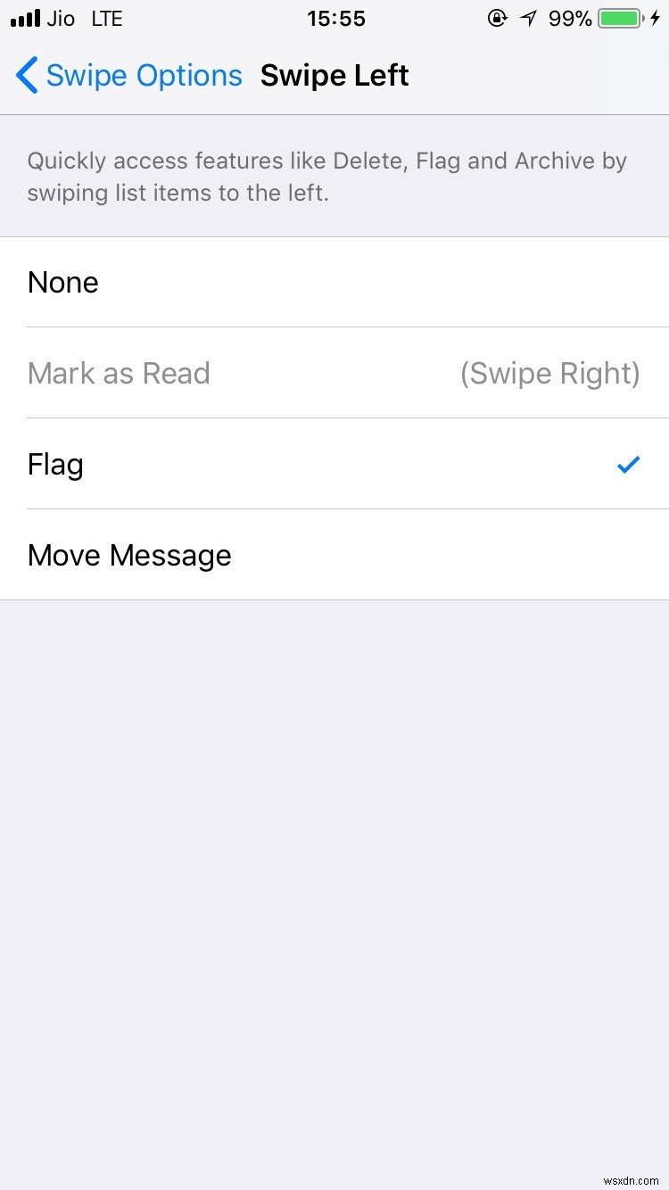 Cách tùy chỉnh hành động vuốt (Swipe Actions) trong ứng dụng Mail iPhone