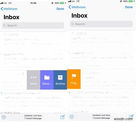 Cách tùy chỉnh hành động vuốt (Swipe Actions) trong ứng dụng Mail iPhone