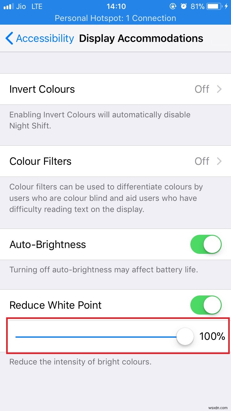 Giảm độ sáng màn hình iPhone thấp hơn mức tối thiểu để bảo vệ mắt ban đêm