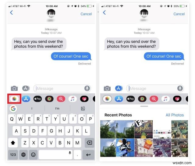 Truy cập Thư viện ảnh trong Tin nhắn (Messages) trên iOS 12: Hướng dẫn từng bước
